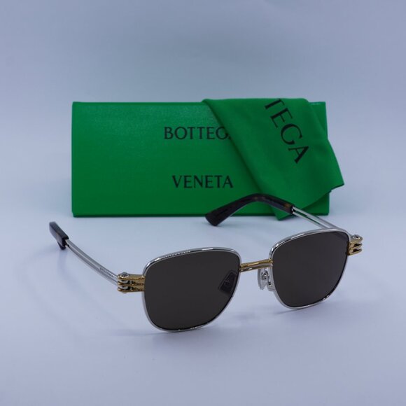 Bottega Veneta BV1380S 001 Square Sunglasses - Silver/Brown - Picture 4 of 11